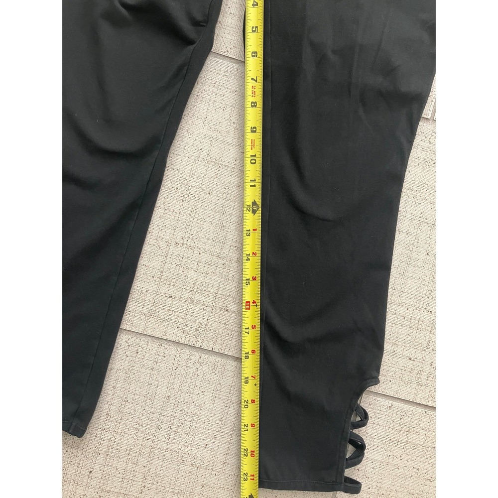 Weekends by Chicos Black‎ Cropped Leggings Lattice Cutout Detail Size 0 - Picture 7 of 9